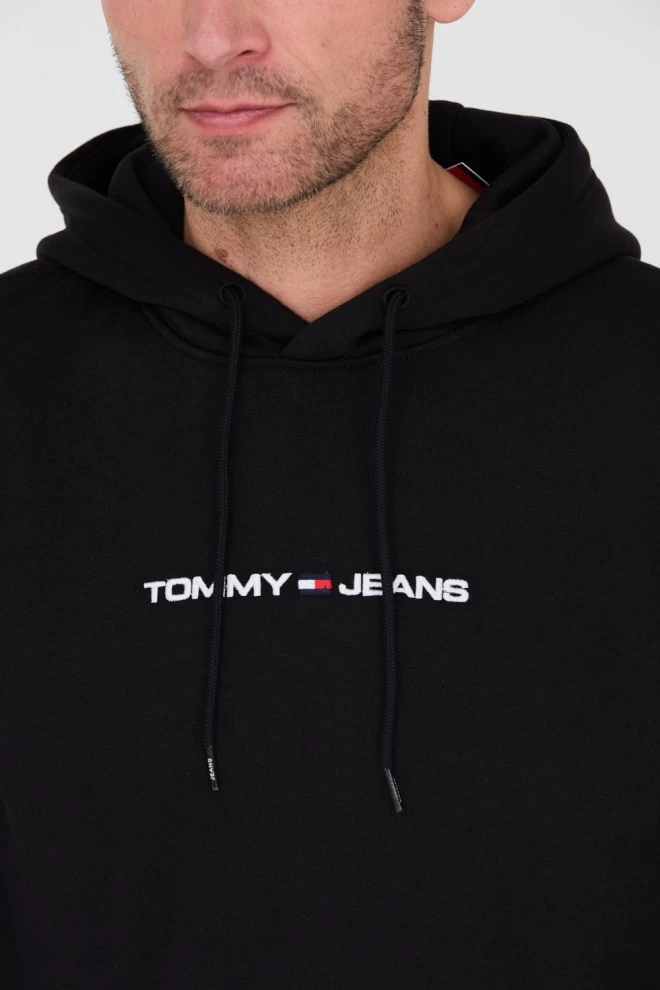 TOMMY JEANS Black hooded sweatshirt