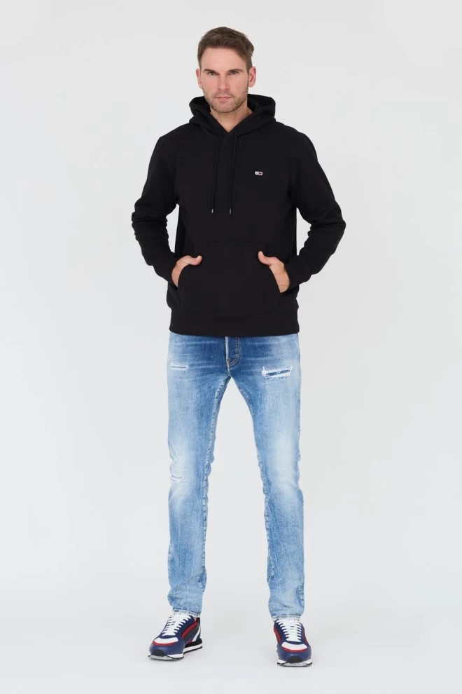 TOMMY JEANS Black hooded sweatshirt