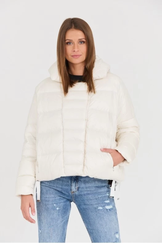 DIEGO M Biała kurtka