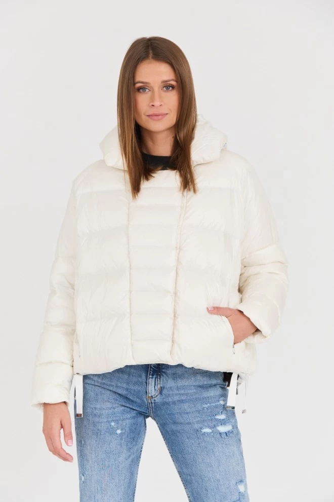 DIEGO M Biała kurtka