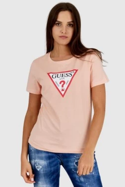 GUESS Brzoskwiniowy t-shirt...