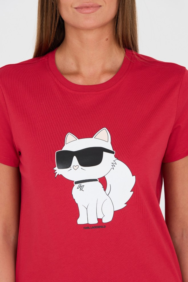 KARL LAGERFELD Red t-shirt with cat