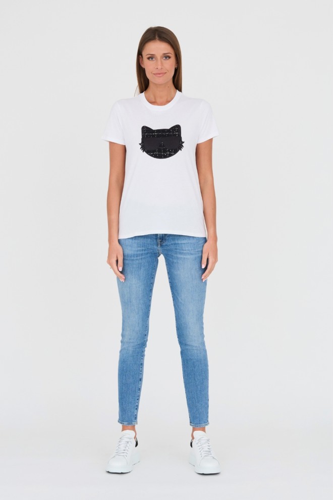 Футболка KARL LAGERFELD Біла Boucle Choupette