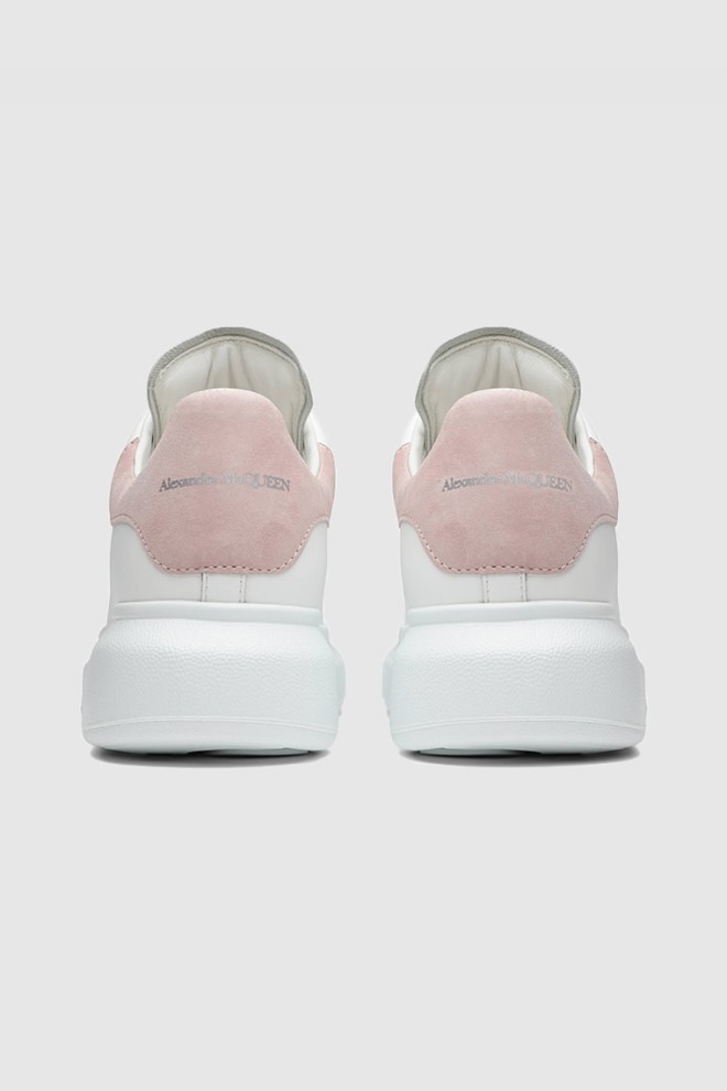 ALEXANDER MCQUEEN Białe sneakersy damskie z różowym napiętkiem