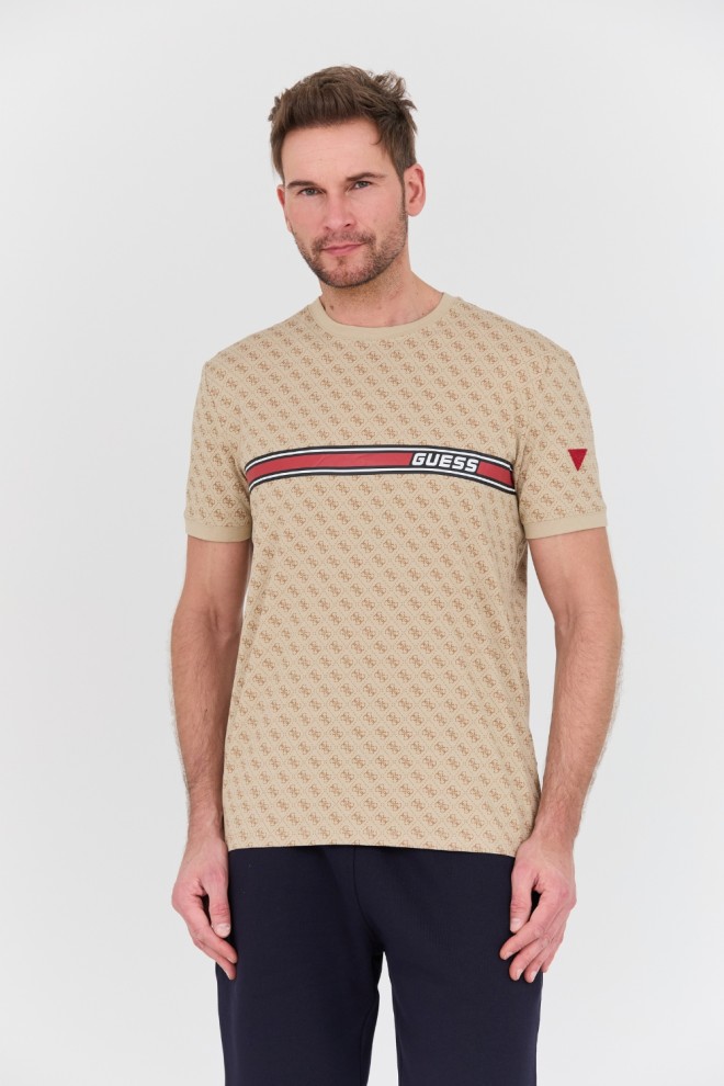 GUESS Beżowy t-shirt Jamey