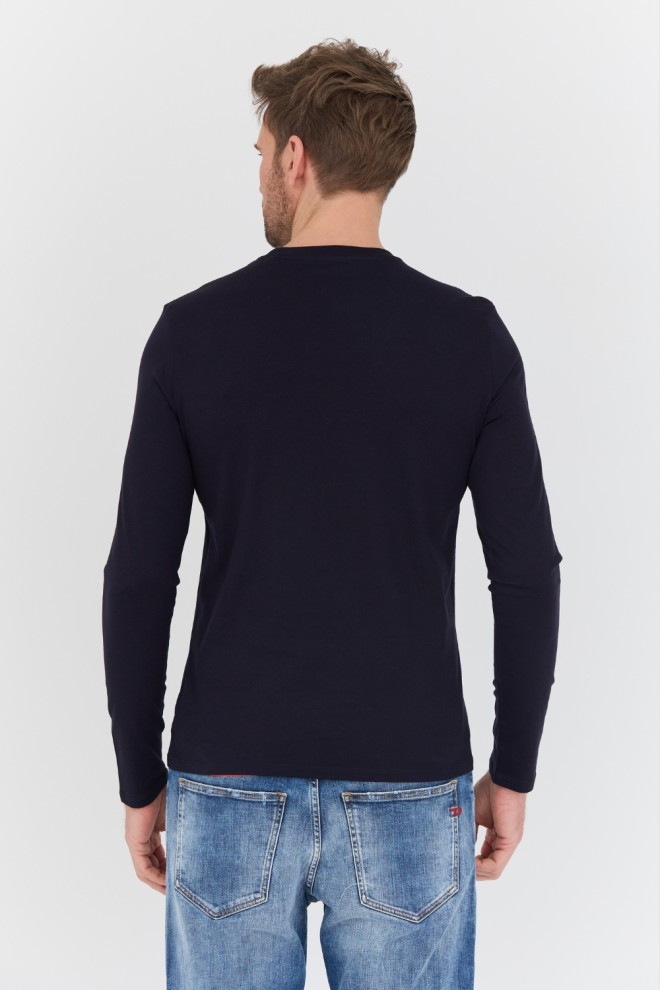 GUESS Navy blue longsleeve Original Logo Tee