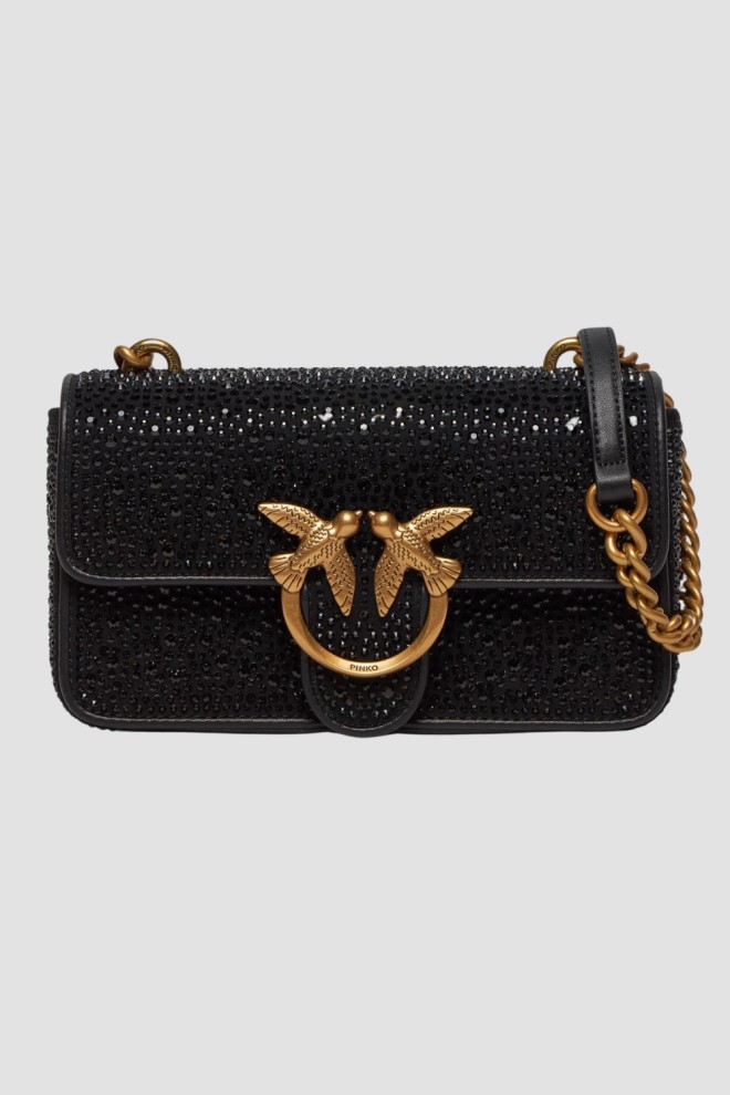 PINKO Black Zirconia Handbag Love One Mini
