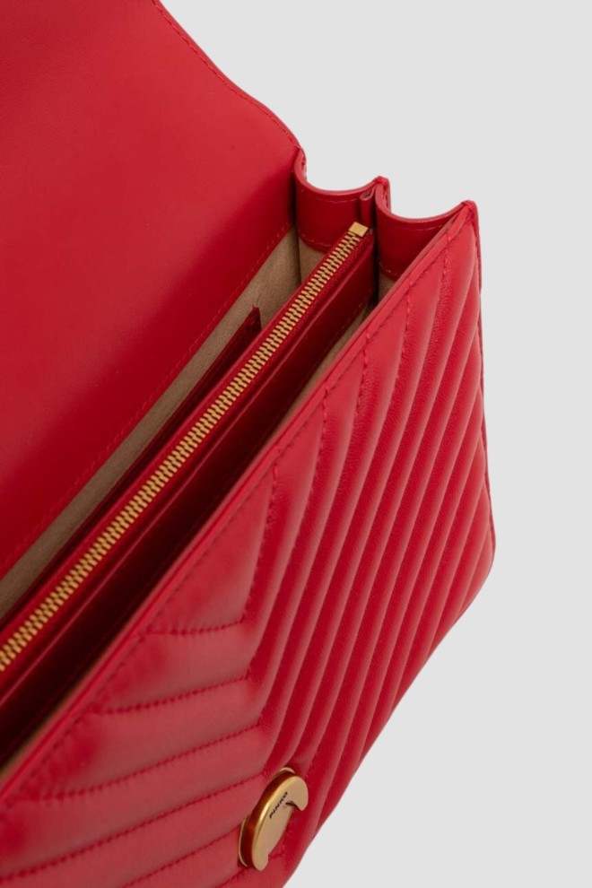 PINKO Red Love One Classic Handbag