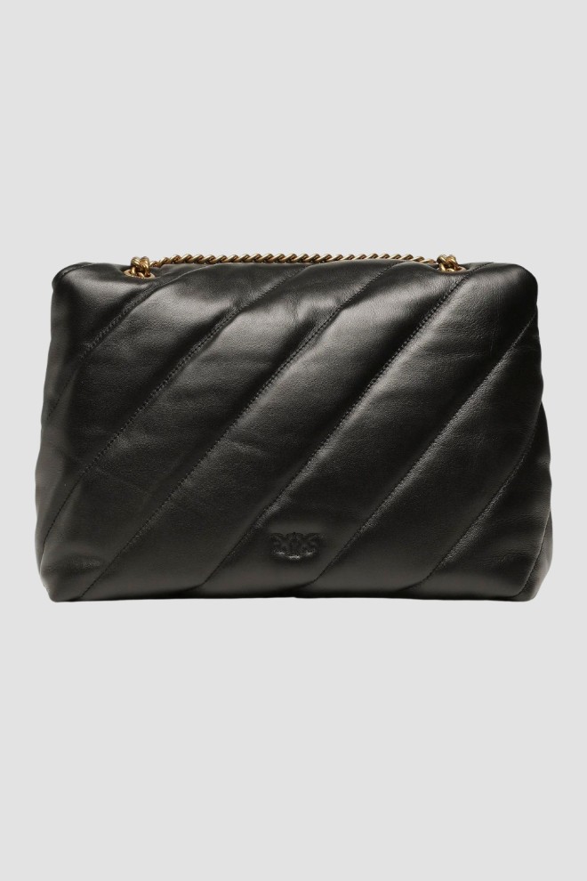PINKO Czarna pikowana torebka Love Puff Big