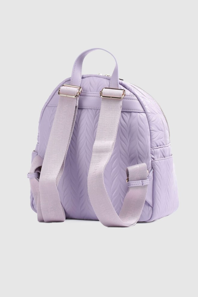 VALENTINO Tłoczony fioletowy plecak z logo sunny re backpack
