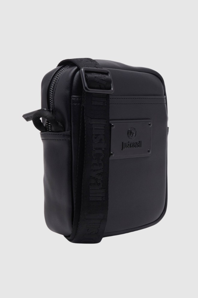 JUST CAVALLI Czarna męska torba Range Metal Plate Sketch 3