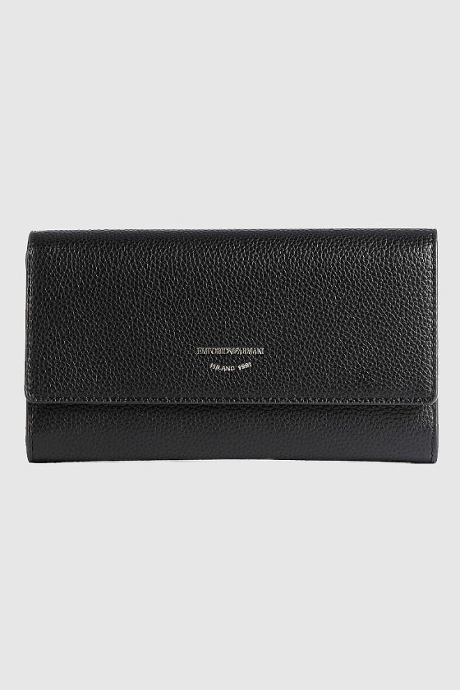 EMPORIO ARMANI Duży czarny portfel damski