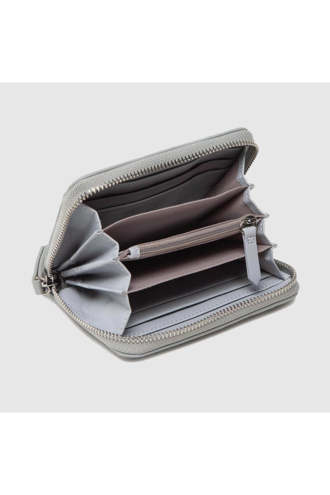 VALENTINO Zestaw srebrny portfel damski z lusterkiem