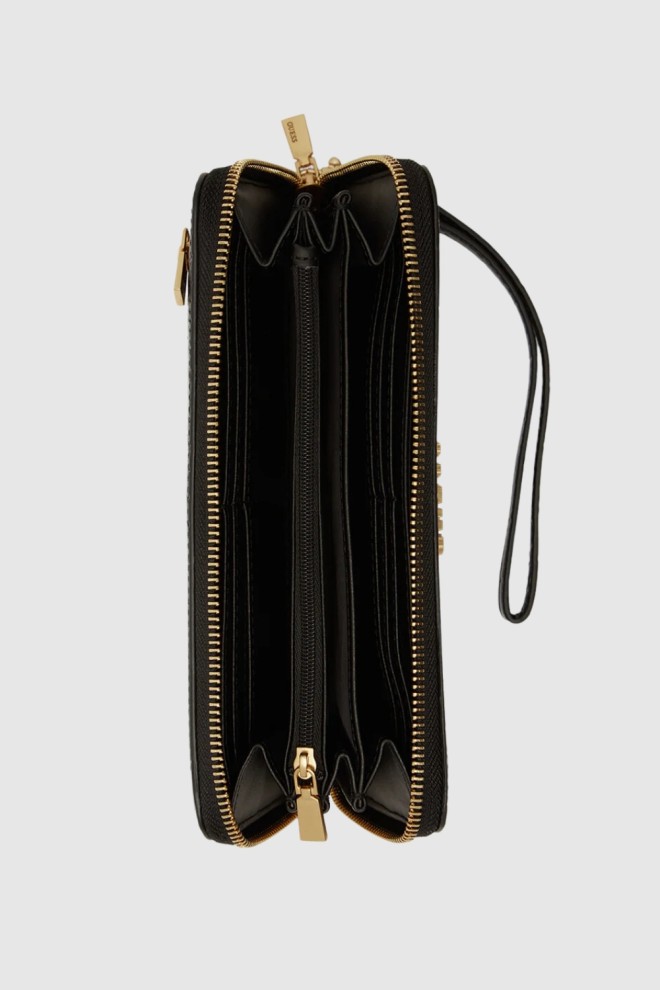 GUESS Duży czarny portfel Laurel