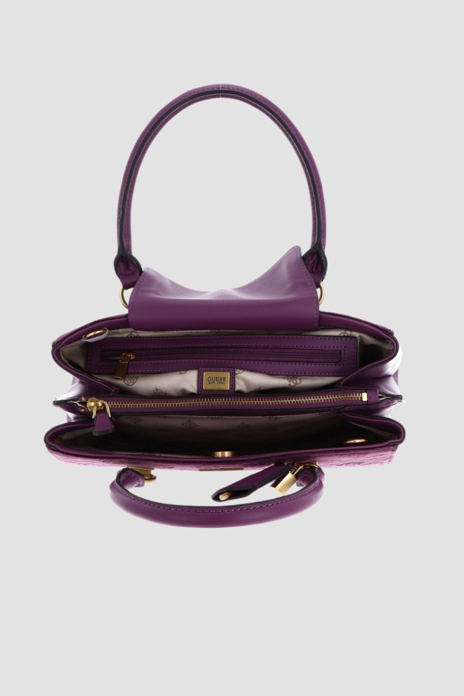 GUESS Purple Ales Girlfriend Satchel Handbag