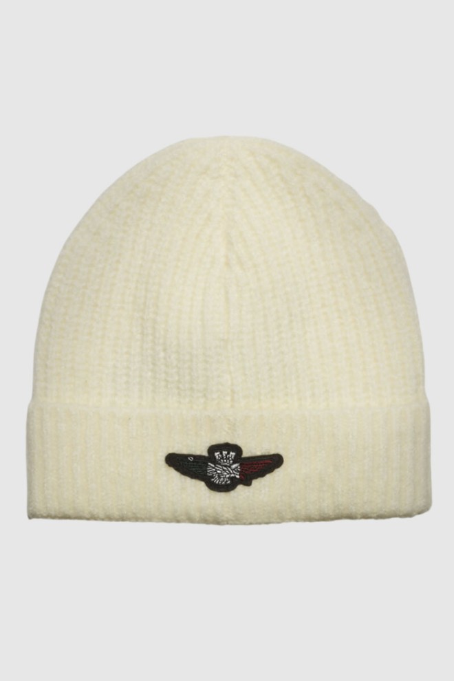 Кепка з логотипом AERONAUTICA MILITARE кольору екрю