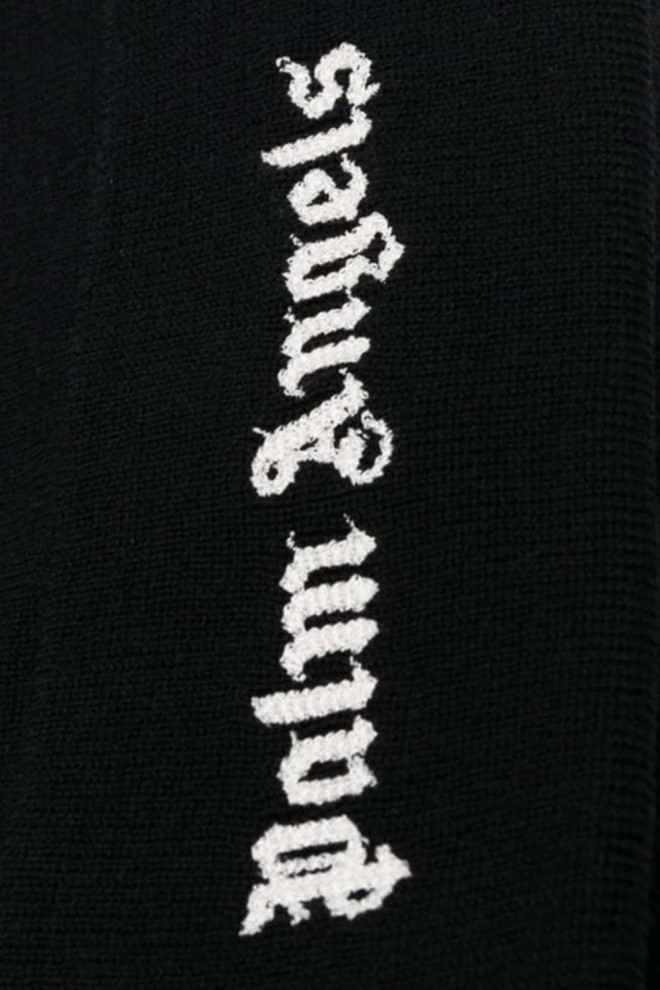 PALM ANGELS Czarna czapka z białym logo