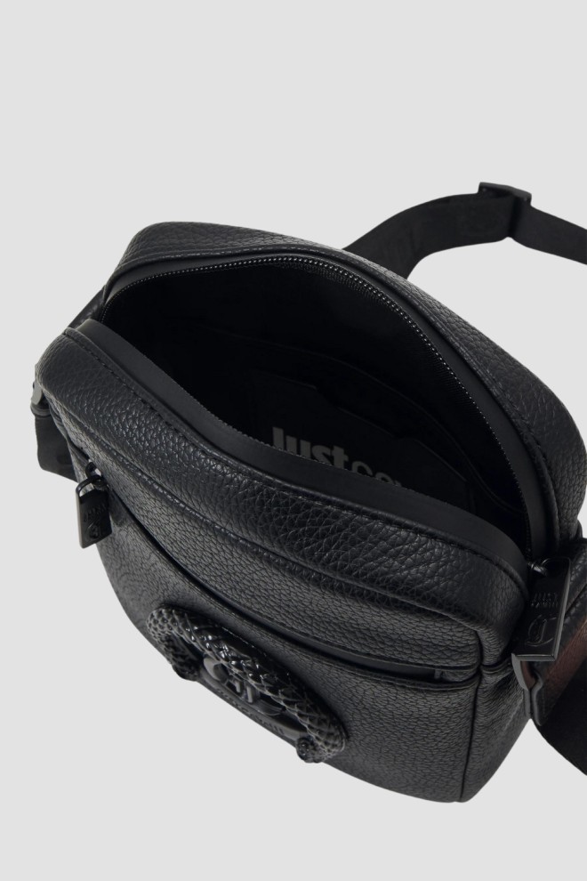 JUST CAVALLI Czarna torba Range New Logo Metal Circle