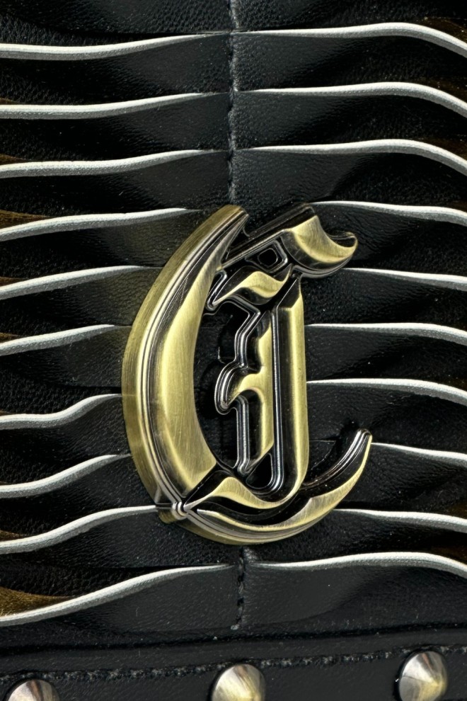 JUST CAVALLI Black Gothic Woving Handbag