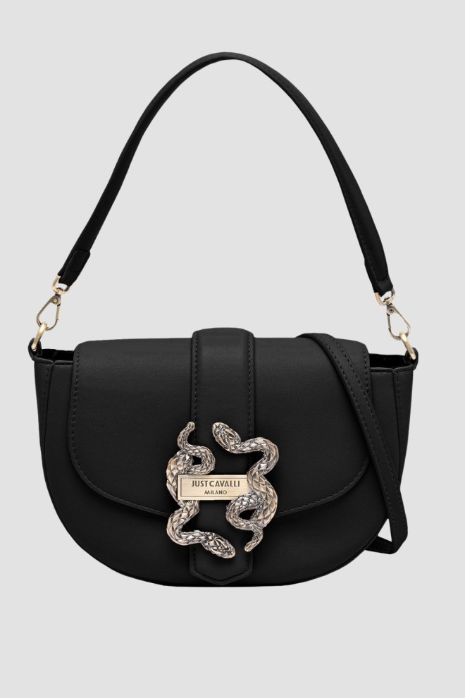 JUST CAVALLI Czarna torebka Range A New Iconic Snakes