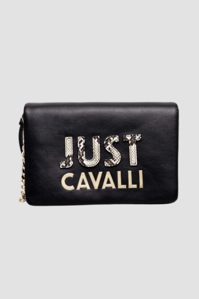 JUST CAVALLI Чорна сумочка з вирізаним логотипом C