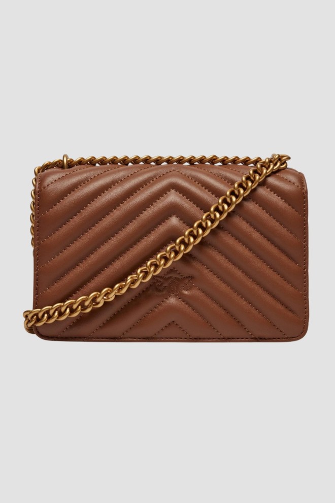 PINKO Brązowo-beżowa torebka Love One Mini CL