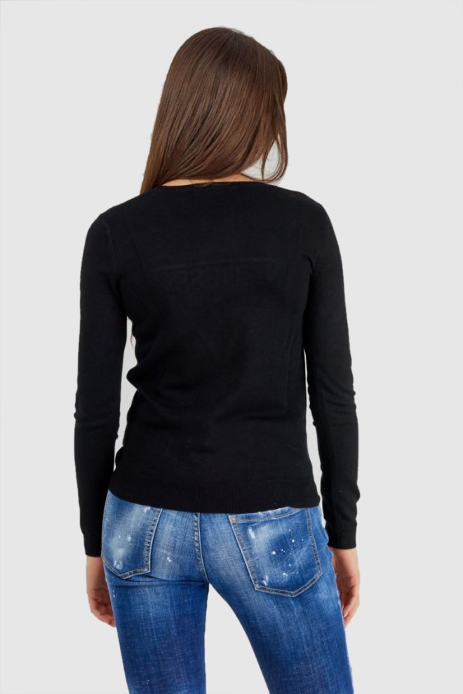 GUESS Black women's sweater with embroidered logo