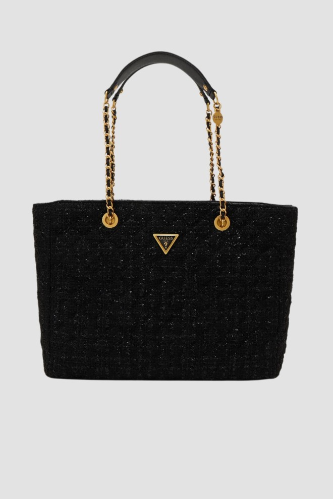 GUESS Black tweed bag Giully Tote.