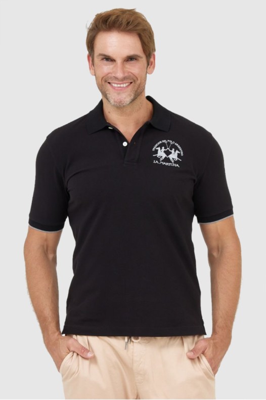 LA MARTINA Czarna koszulka...