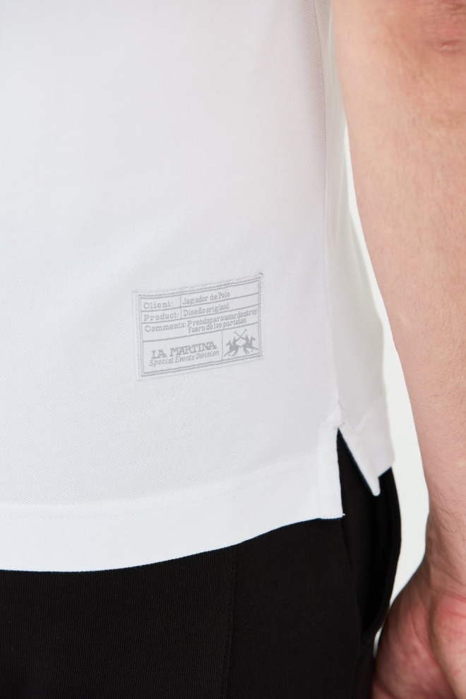 LA MARTINA Białe polo z dużym logo