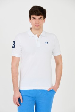 LA MARTINA Białe polo z...