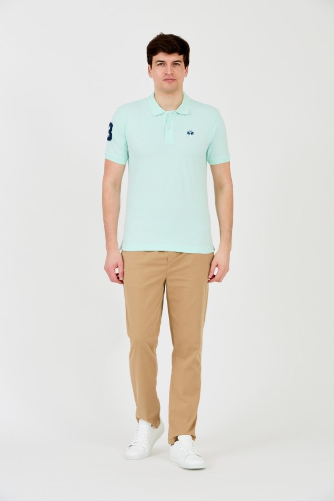 LA MARTINA Miętowe polo z małym logo