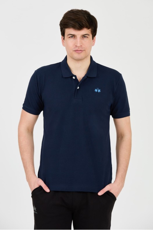 LA MARTINA Granatowe polo z...