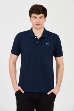 LA MARTINA Granatowe polo z...