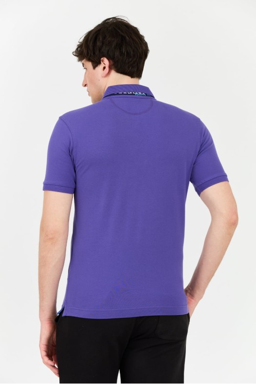 LA MARTINA Fioletowe polo z...