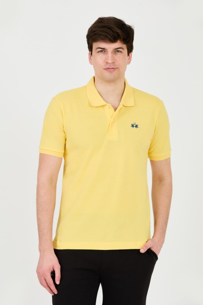 LA MARTINA Żółte polo z małym logo