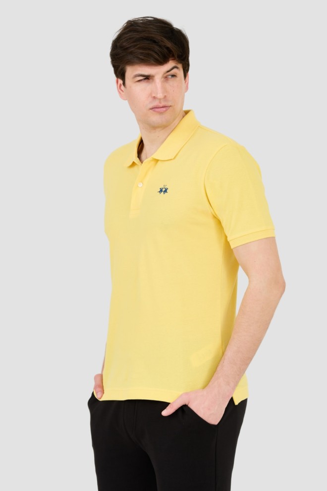 LA MARTINA Żółte polo z małym logo