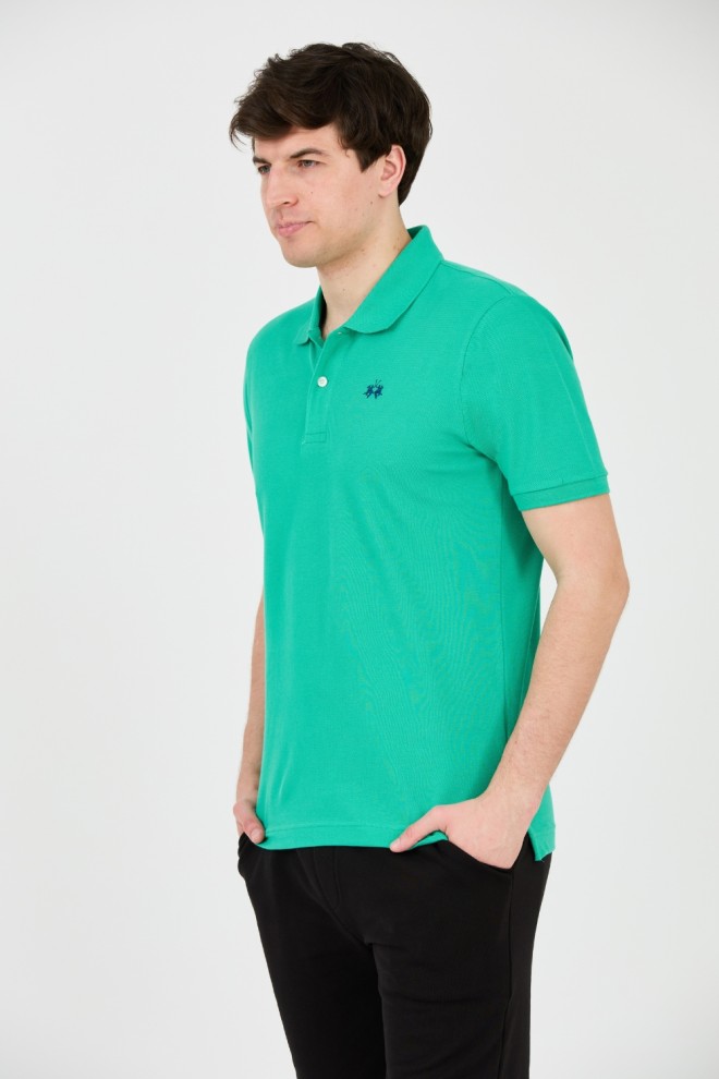 LA MARTINA Zielone polo z małym logo