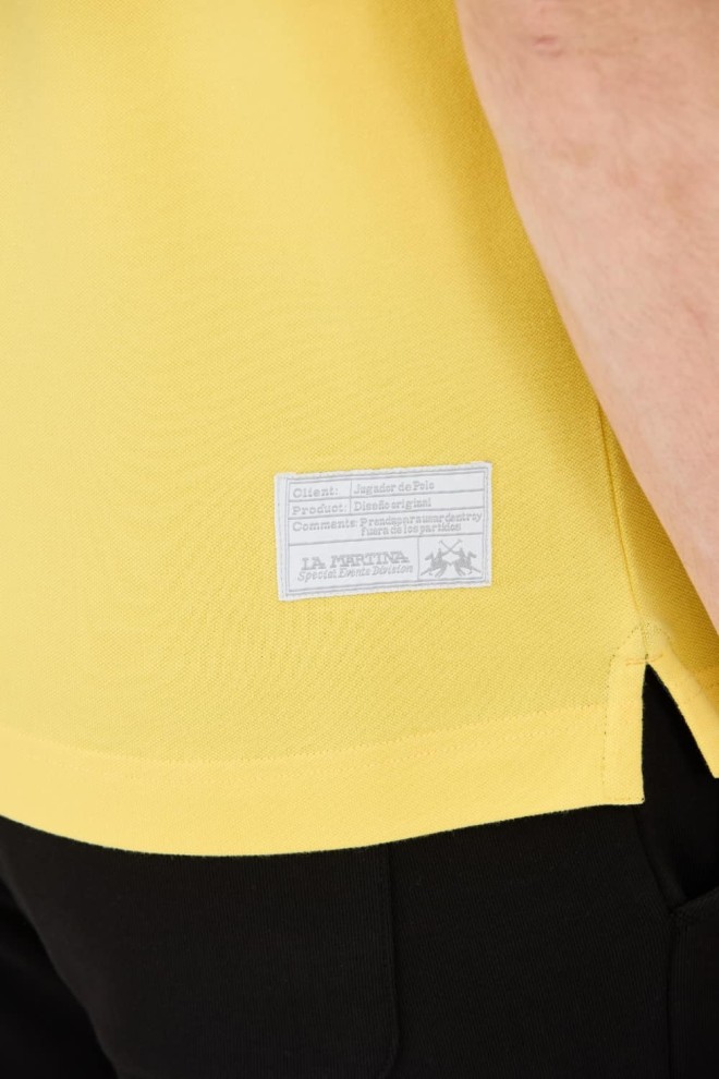 LA MARTINA Żółte polo z dużym logo