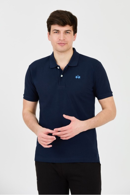 LA MARTINA Granatowe polo z...