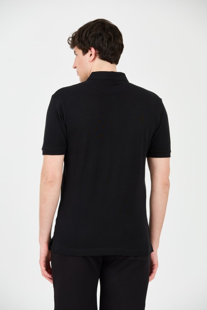 LA MARTINA Czarne polo z małym logo