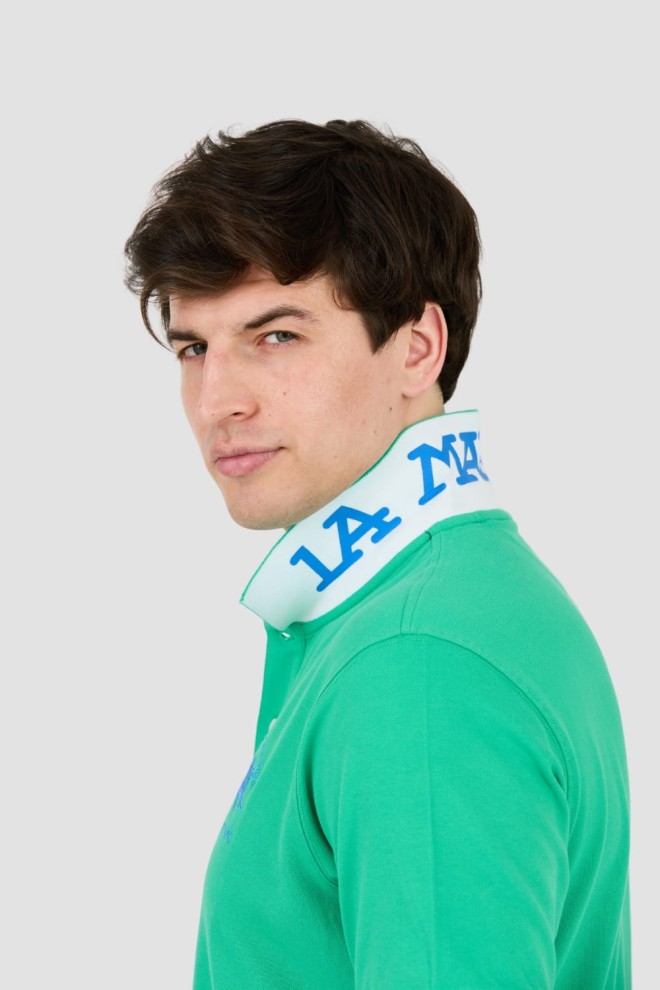 LA MARTINA Zielone polo z dużym logo