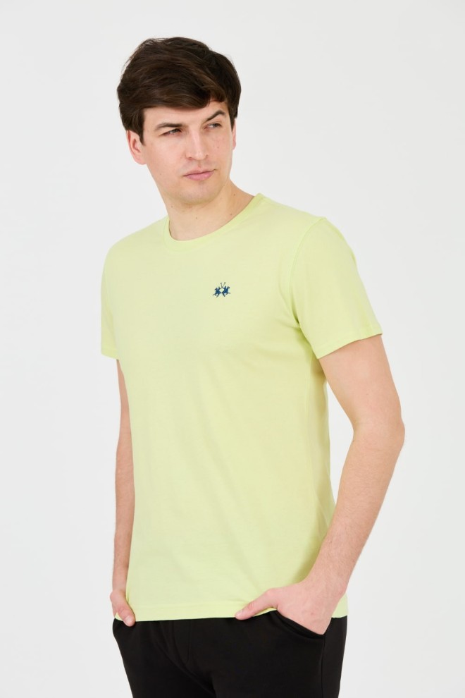 LA MARTINA Yellow t-shirt with small logo