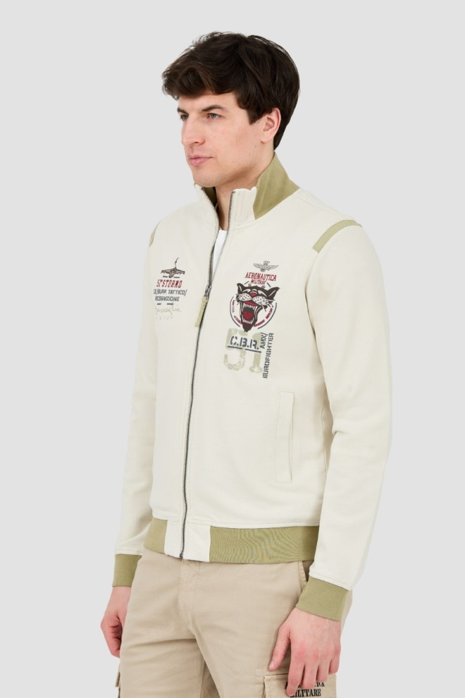 AERONAUTICA MILITARE Beige sweatshirt Embroidered 51st
