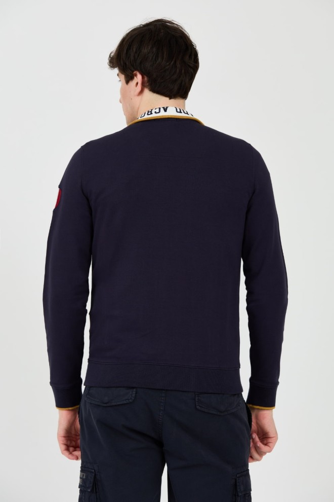 AERONAUTICA MILITARE Navy blue unbuttoned sweatshirt