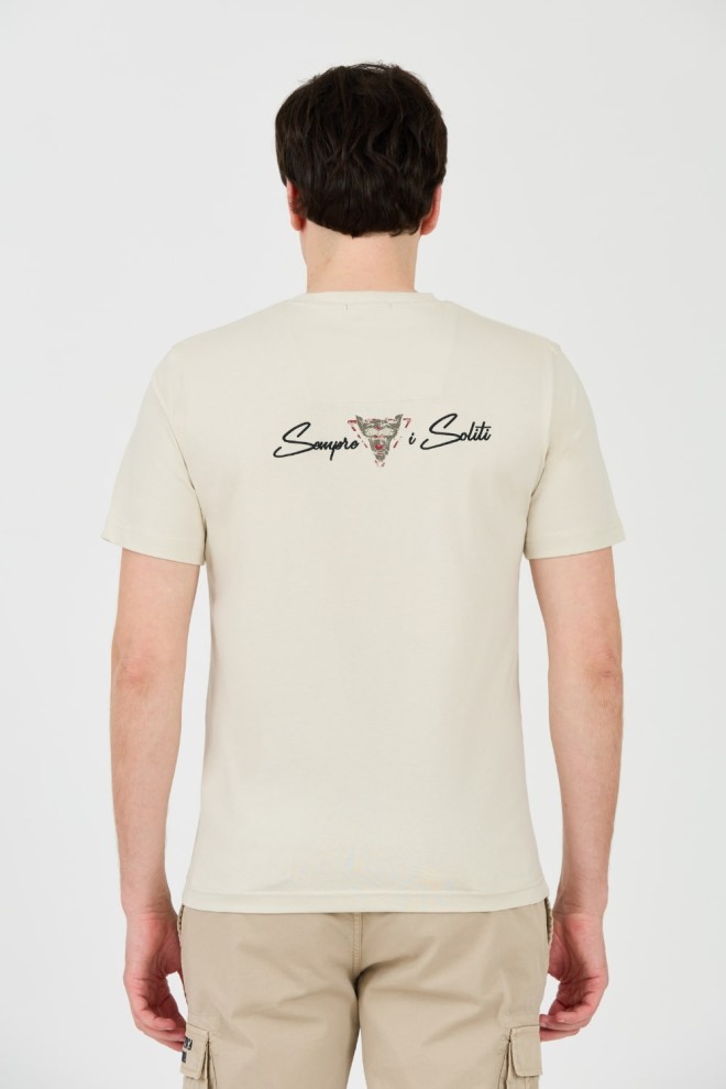 AERONAUTICA MILITARE Beżowy t-shirt Short Sleeve