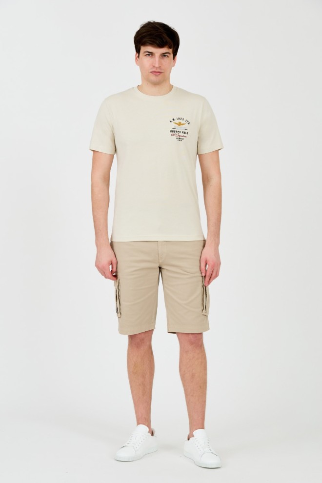 AERONAUTICA MILITARE Beżowy t-shirt Short Sleeve