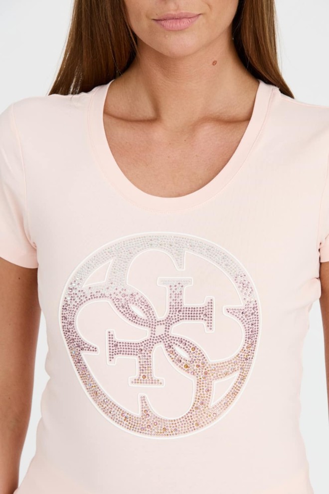GUESS Pink 4G LOGO TEE