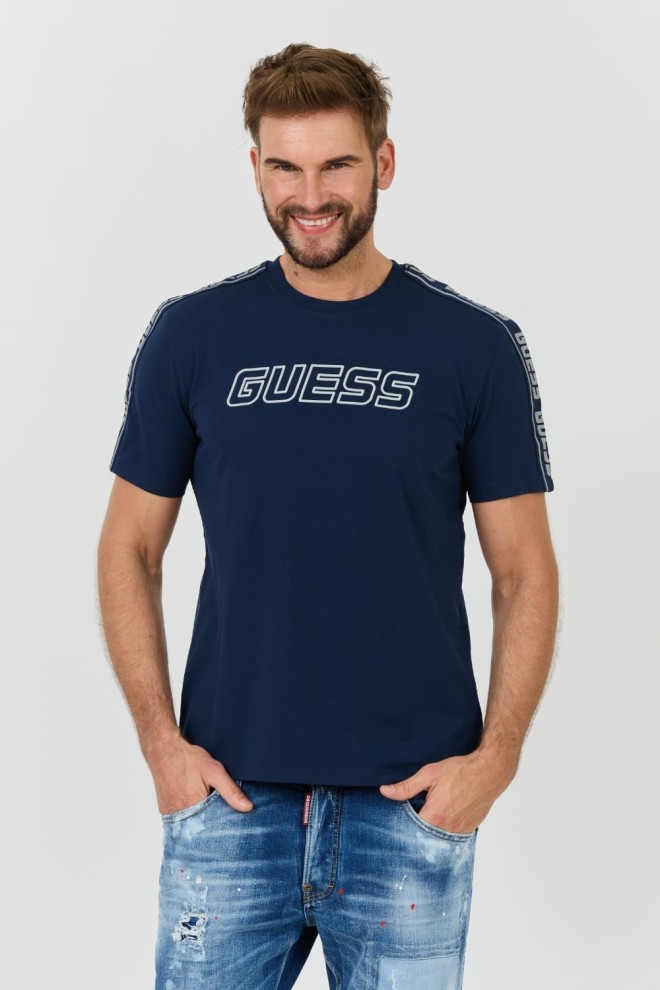 Футболка GUESS темно-синя Arlo Cn