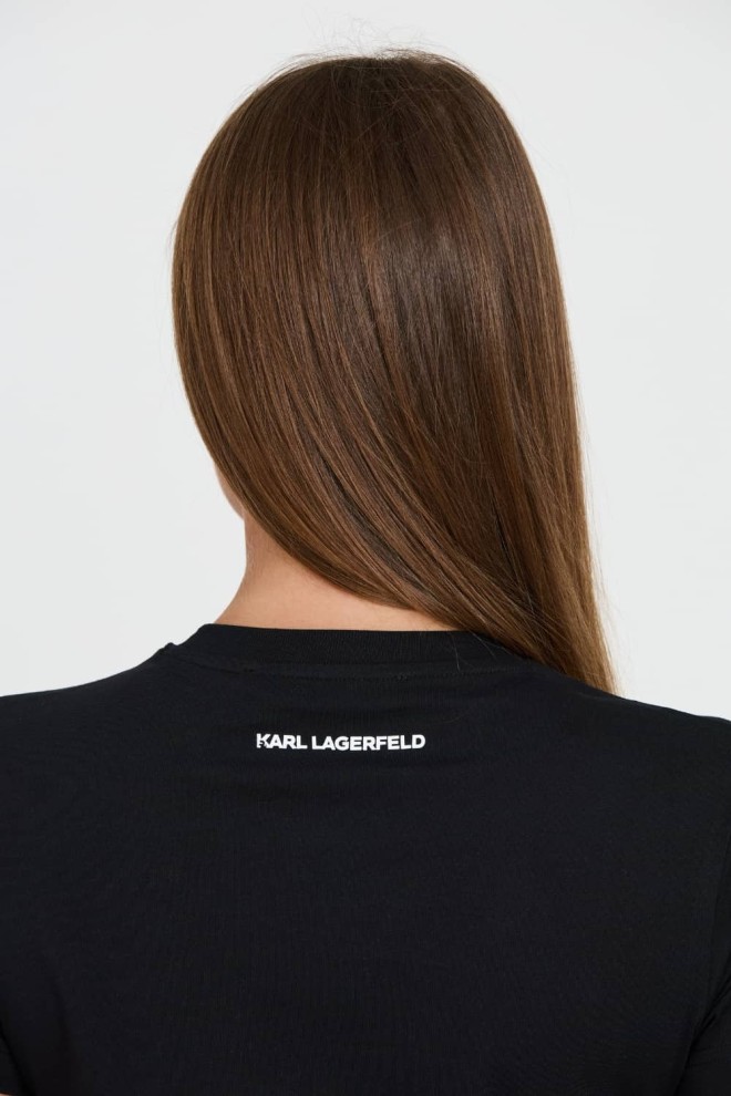 KARL LAGERFELD Чорна футболка Ikonik 2.0